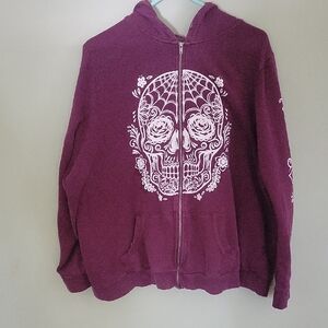 Torrid Burgundy Zip-Up Hoodie